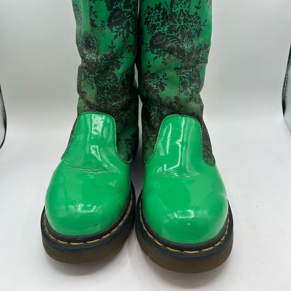RARE Dr Martens green floral Rain Nellie  Wellies Welly Wellington boot vintage - Picture 9 of 16